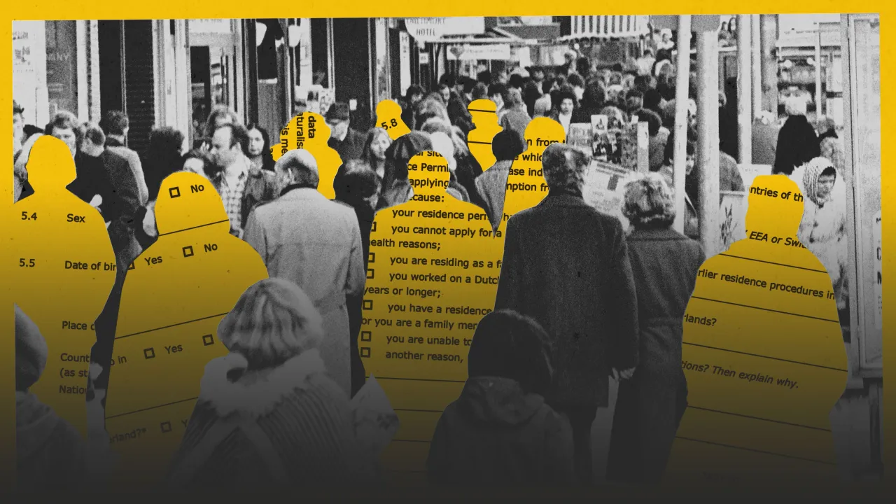 Illustration accompanying reporting on Amsterdam's attempt to build a fair welfare-fraud algorithm.
